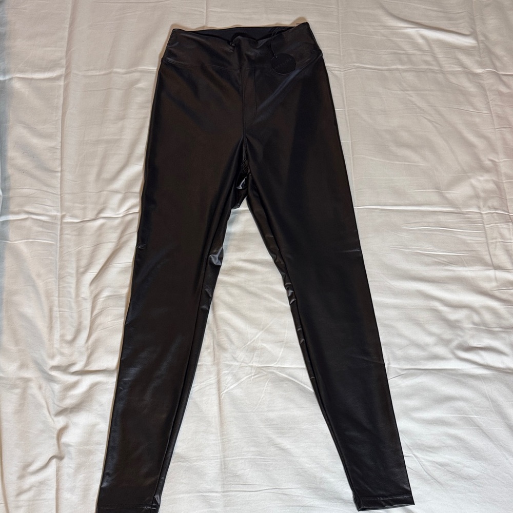 aerie Black Faux Leather Real Luxe Leggings